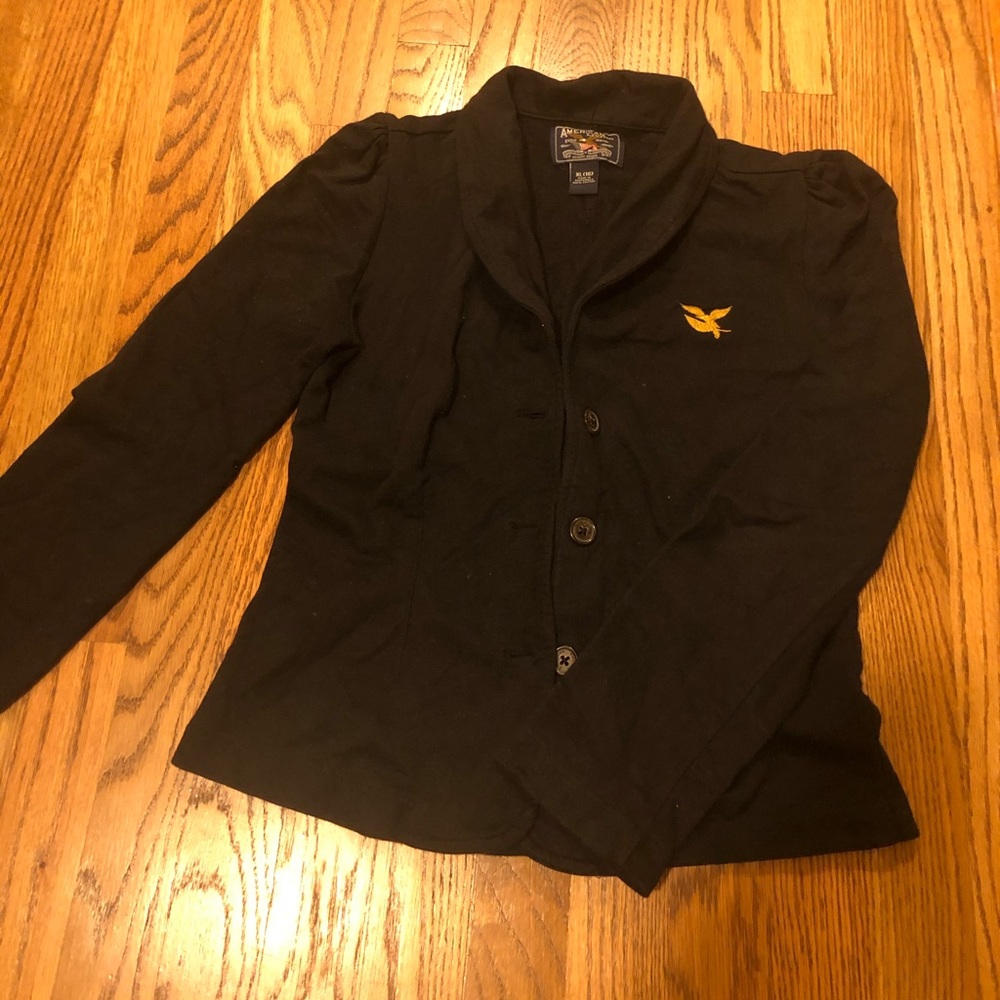 American Living Black Fitted Cotton Blazer